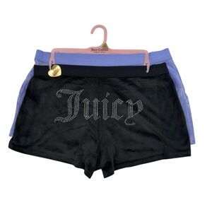 JUICY COUTURE Shorts 2 Pack Sleepwear Lounge Luxe Soft Cozy Bling NWT Size XL